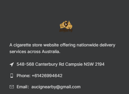 Website Page with Clear Contact Details and Australian Address